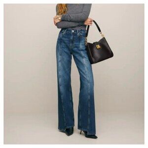 Reformation Cary High Rise Slouchy Wide Leg Jeans In Cabo Reworked